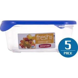 Curver pojemnik na żywność "fresh&go" prostokątny 1l /niebieski/ transparentny - Blau