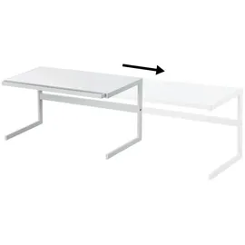 Yamazaki Küchenregal, weiß Metall, ausziehbar 54-92x25x22cm Tower Extendable Kitchen Rack, White, Steel, 54~92 x 22.5 x 25 cm