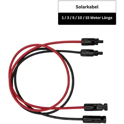 MC4-Anschlusskabel 2er Set - 1M / 3M / 5M /10M /15M für Solarpaneele und Balkonkraftwerke