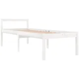 furnicato Bett Seniorenbett Weiß 75x190 cm Massivholz Kiefer (1-tlg) weiß