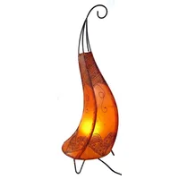 GURU-SHOP GURU SHOP Hennalampe, Leder Tischlampe/Tischleuchte - Alban Orange,