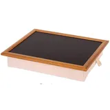 Andrew ́s Knietablett Laptray mit Kissen Tablett für Laptop Stoff Uni Natur/of schwarz