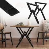ML DESIGN modern living ML-Design 2 Stück Tischbeine 60xH72cm, Tischkufen X-Form, aus Stahl pulverbeschichtet, Schwarz, Industriedesign, Kufengestell für Esstisch/Schreibtisch, Tischgestell, Metall Möbelfüße für DIY-Projekte