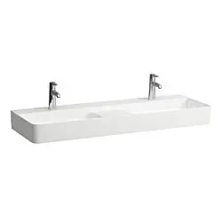 LAUFEN Val Waschtisch H8142824001561 ohne Überlauf, mit 1 Hahnloch, weiß LCC, 120x42cm, unterbaufähig