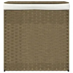 vidaXL Wäschekorb mit 2 Fächern 53x35x57 cm Poly Rattan