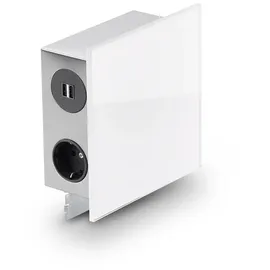 naber gmbh Mira Quad Glas USB 2 St. Weiß