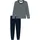SCHIESSER Casual Essentials Pyjama Gestreift Nachtblau/Weiß S