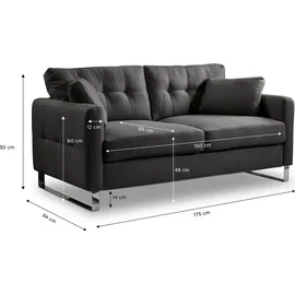 xonox xonox.home Hera - B/H/T: 175x92x94cm Grau