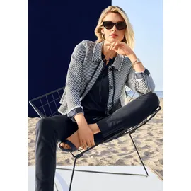 Madeleine Modischer Kurzblazer mit Fransen in marine / wollweiß), | Gr.: 38