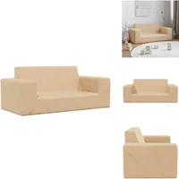Kindersofa 2-sitzer Creme Weich Plüsch - Kindersofa - Kindersofas - Minisofa - Minicouch