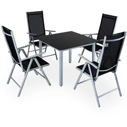 Garten-Sitzgruppe Bern 5-tlg Silber Alu