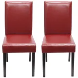 MCW Esszimmerstuhl Littau Kunstleder 2er-Set Kunstleder Rot Dunkle Beine