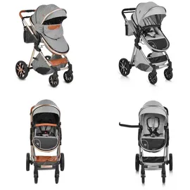 Moni Kinderwagen Alma Sportsitz Tragetasche umbaubar Wickeltasche Sitz umkehrbar dunkelgrau - Grau