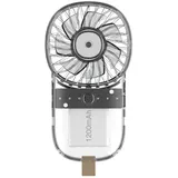 Tragbarer Ventilator, Transparent, Faltbar, 1200-mah-akku, Usb-aufladbar, Nackenventilator Zum Umhängen Für Wanderungen Und Camping