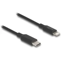 DeLock Slim Daten- und Ladekabel USB Type-C zu Lightning für iPhone iPad iPod schwarz 1 m