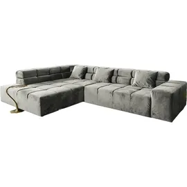 KAWOLA Sofa NEVADA Ecksofa Velvet silber
