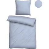 biberna Bettwäsche Tencel Uni 135 x 200 cm + blau