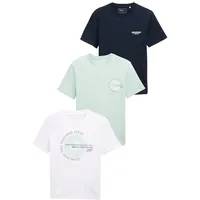 Tom Tailor DENIM Herren T-Shirts mit Print im 3er-Pack,