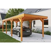 SKANHOLZ Carport Grunewald 3,21 x 7,96 m eiche hell inkl. EPDM-Dach
