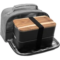 Akinod Bento+Lunchbag 11H58 - STK - schwarz/grau
