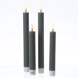 Deluxe Homeart Mia LED Stabkerzen 24 cm grau 2 St.