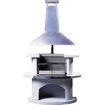Buschbeck Grillkamin Venedig mit Edelstahlhaube 110 x 65 x 210 cm weiß/Edelstahl
