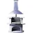 Buschbeck Grillkamin Venedig mit Edelstahlhaube 110 x 65 x 210 cm weiß/Edelstahl