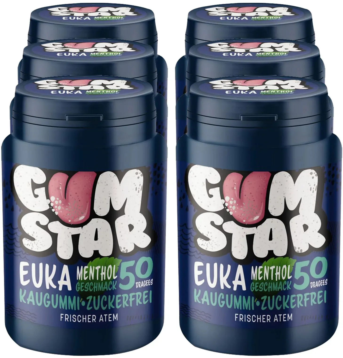 Gumstar Euka Menthol Kaugummi 50 Stück, 6er Pack