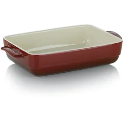 Kela Auflaufform Malin Servierform eckig Keramik Rot H 6.5 x B 19 x L 32 cm