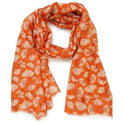 HARPA Schal CLOVER mit Botanik-Print und Metallic-Effekt orange 
