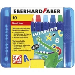 FABER 521110 EFA Wachsmalkreiden wasserlöslich 10er Kunststoffbox