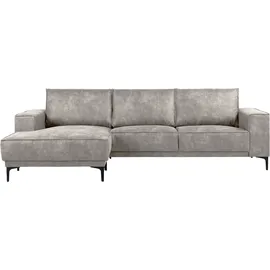 OTTO home Ecksofa OTTO HOME "Polsterecke Oland, Struktur, Flachgewebe, Luxus-Microfaser, Boucle", beige (taupe), B:280cm H:85cm T:152cm, 100% Polyester, Sofas, Ecksofa, L-Form, 280 cm, Wellenunterfederung, Skandi-Design, Metallfüße