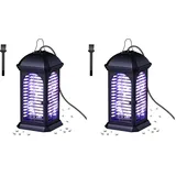 Insektenvernichter Elektrisch, Insektenfalle Mückenlampe 11W UV-Licht Fly Zapper, 360° Innen und Aussen Bug Zapper mit Reinigungsbürste, Plug in Moskito Pest Repellent für Mücken, Fliegen, schwarz