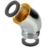 tecuro Winkelstück für Handbrausen 1/2 x 1/2 x 50° Neigung - Messing verchromt