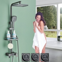 Duschsystem Grau Edelstahl Duscharmatur Duschpaneel Regendusche Set Duschsäule