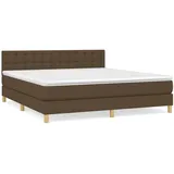 vidaXL Boxspringbett mit Matratze Dunkelbraun 160x200 cm Stoff1370463
