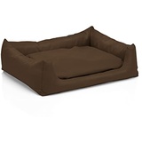 Juelle Hundebett aus Kunstleder Hundebett Kuschelbett Sofy Rex S-XXL (140x100cm, Hellbraun)