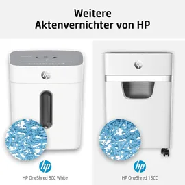 HP OneShred 8CC Black, Aktenvernichter, Sicherheitsstufe P-4, Cross Cut, 8 Blatt, 2826, schwarz/Silber, Partikelschnitt