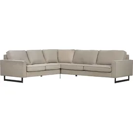 Home Affaire Ecksofa »Pinto, XXL, 250/290 cm, langer Schenkel, Ottomane« Cord, Chenille, Lederoptik, mit Keder, Metallfüße, Wellenunterfederung grau