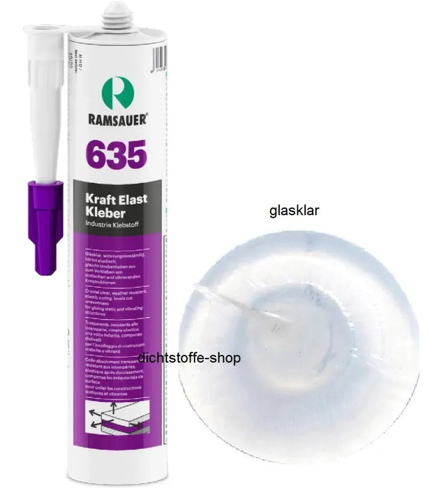 Ramsauer 635 Kraft Elast Kleber glasklar 1K Hybrid Kleber 300g/290ml Kartusche