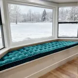 WLXFF Küchenbankkissen für Innenmöbel, Innenfenstersitz mit Paspel-Design und Griff, Samt-Bodenkissen, Waschbar Abnehmbarem Sitzkissen für Gartenbank Schaukel, Terrasse, Esstisch,No7,150x60cm