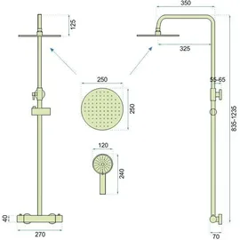 REA Vincent Duschgarnitur mit Thermostat Gold 6602