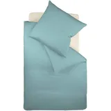 fleuresse Bettwäsche Colours, 100% Baumwolle, 2 teilig, Uni-Mako-Satin, superweich, atmungsaktiv, hochwertige Reißverschlüsse blau