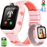 Smartwatch Kinder, mit GPS und Telefonfunktionen 4G WiFi Kinder Smartwatch, 2 Kameras, Abdichtung, SOS-Schulmodell KinderUhr - Rosa