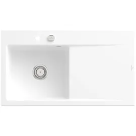 Villeroy & Boch Subway Style 50 links Einbauspüle keramik stone white Excenterbetätigung 900 x 510 mm