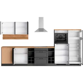 kochstation Winkelküche KS-Lana L-Form 240 cm grau