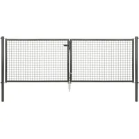 GAH Alberts Wellengitter-Doppeltor für Maschendrahtzäune 1,0 x 1,0 m anthrazit