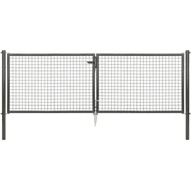 GAH Alberts Wellengitter-Doppeltor für Maschendrahtzäune 1,0 x 1,0 m anthrazit