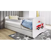 Bjird Kinderbett Jugendbett 70x140 80x160 80x180 Weiß mit Rausfallschutz