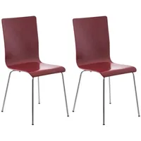 TPFLiving Besucherstuhl, Rot, Holz, 43x87x47 cm, Arbeitszimmer, Besucherstühle